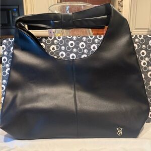 Victoria’s Secret BOW TOTE  BAG Black VS Logo Shoulder Original Packaging NWTs